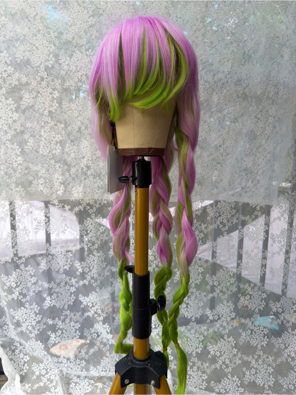 Mitsuri Kanroji Demon Slayer Cosplay Wig Pink Green
